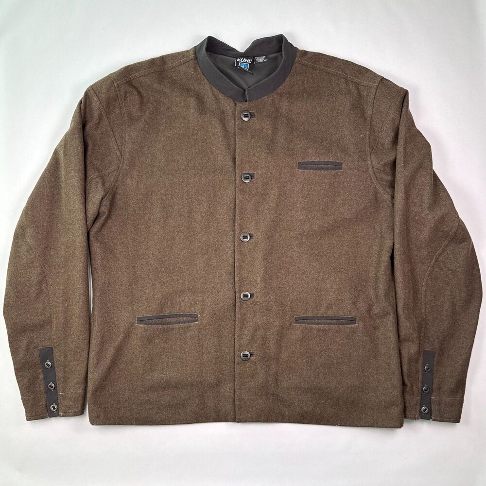 KÜHL Jacket XXL Brown Wool Cashmere Blend Mandarin Collar Coat